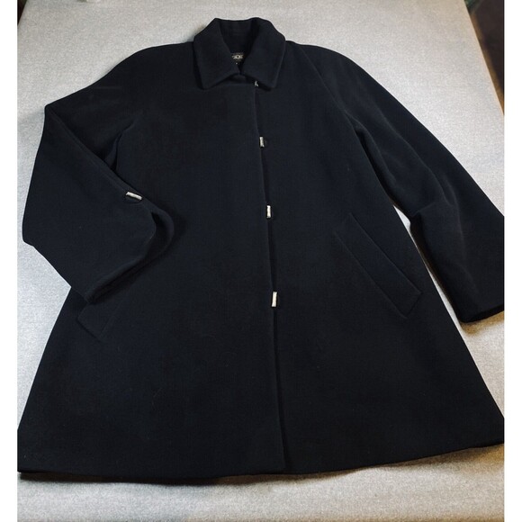 Kristen Blake Black Lambswool and Cashmere Womens Coat Size Medium - Picture 1 of 14